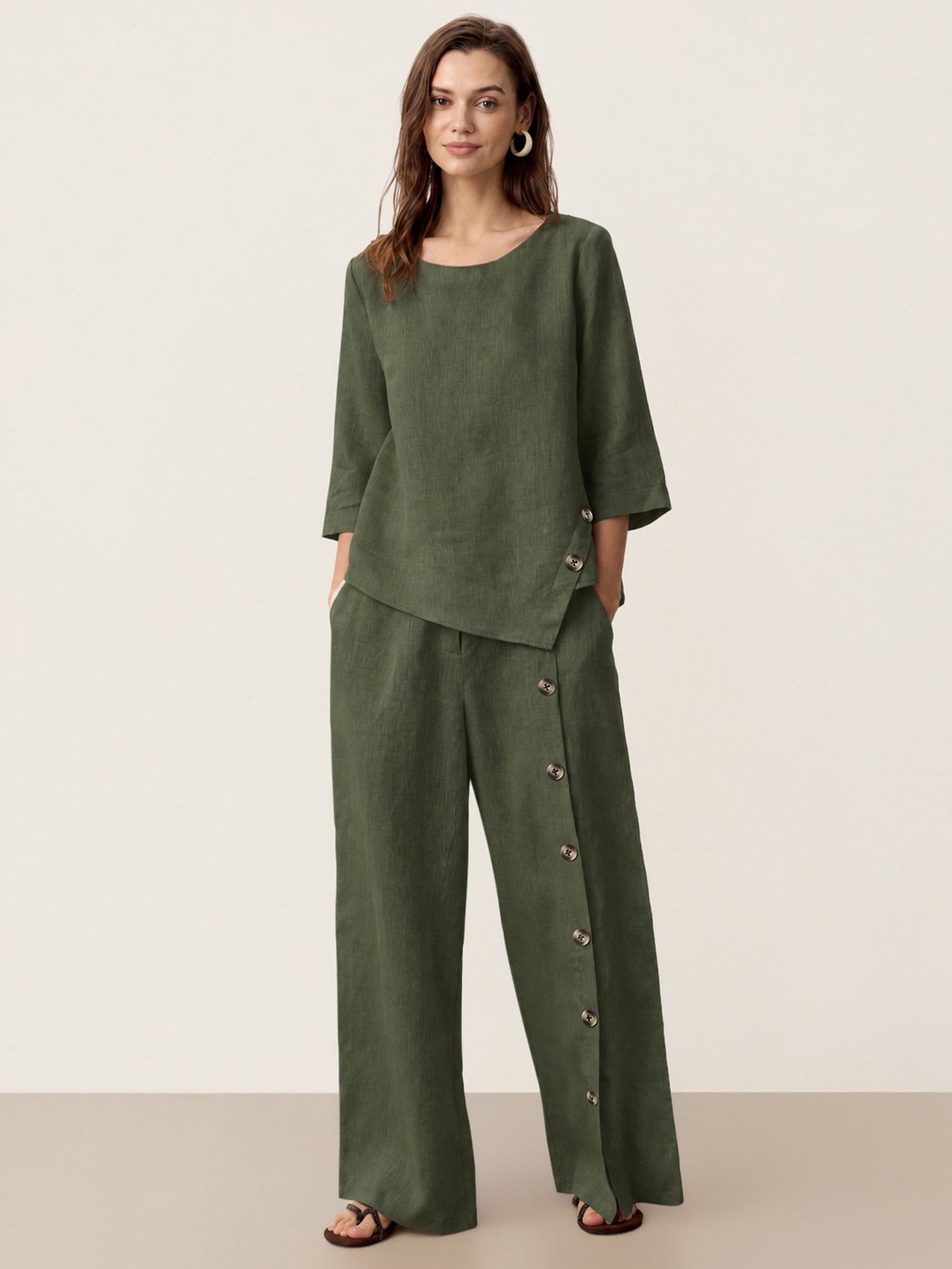 Blusa Oversize con Cierre Decorativo Lateral