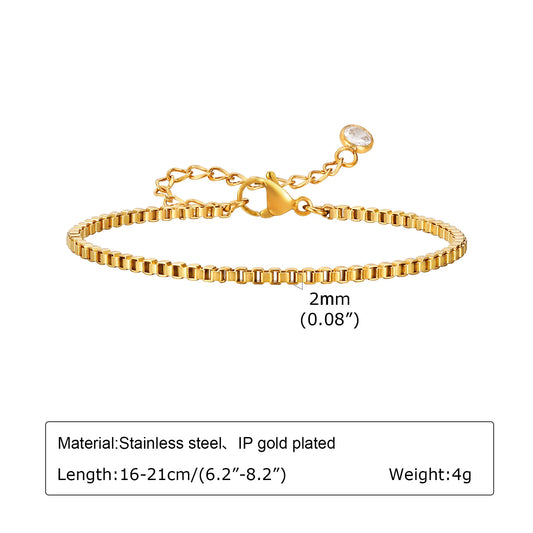 Alhaja — Pulsera Cadena Chapada en Oro
