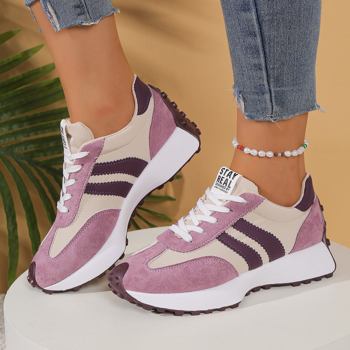 Laura | Zapatillas Running Casual Mujer Estilo Retro Suela Chunky