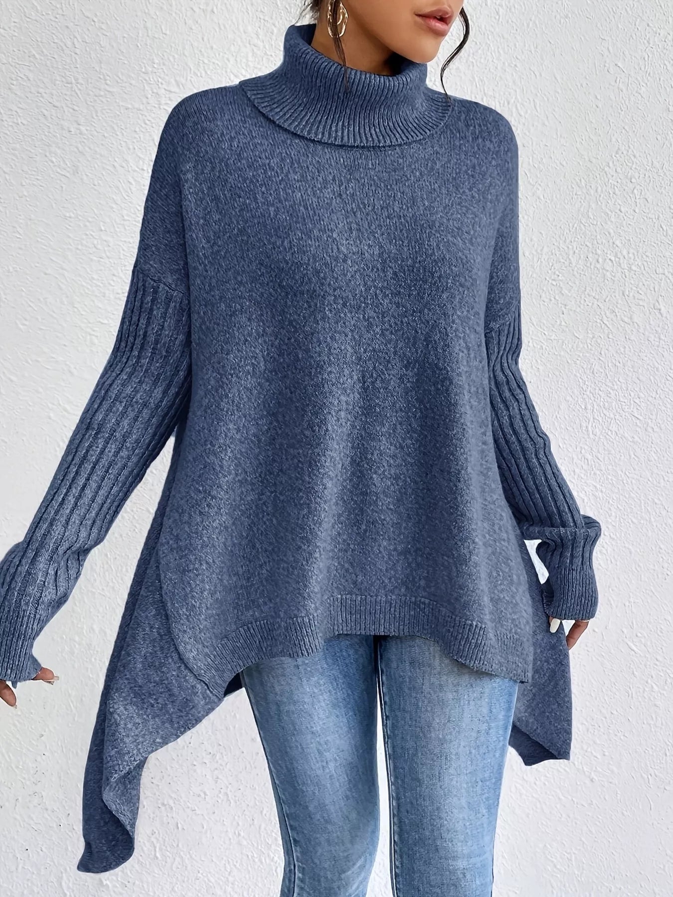 Chaqueta Punto Oversize Cuello Solapa