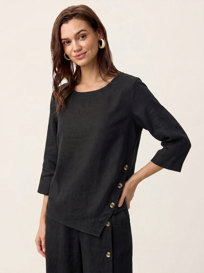 Blusa Oversize con Cierre Decorativo Lateral