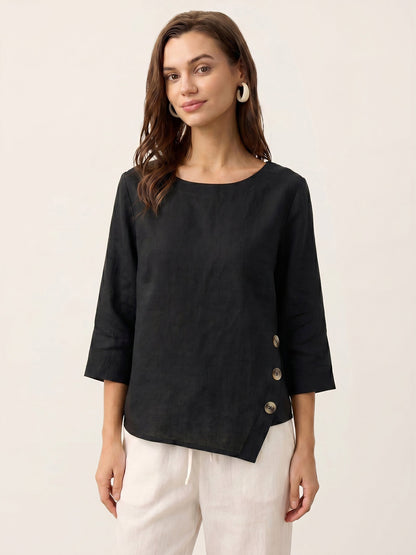 Blusa Oversize con Cierre Decorativo Lateral