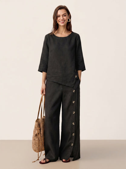 Blusa Oversize con Cierre Decorativo Lateral