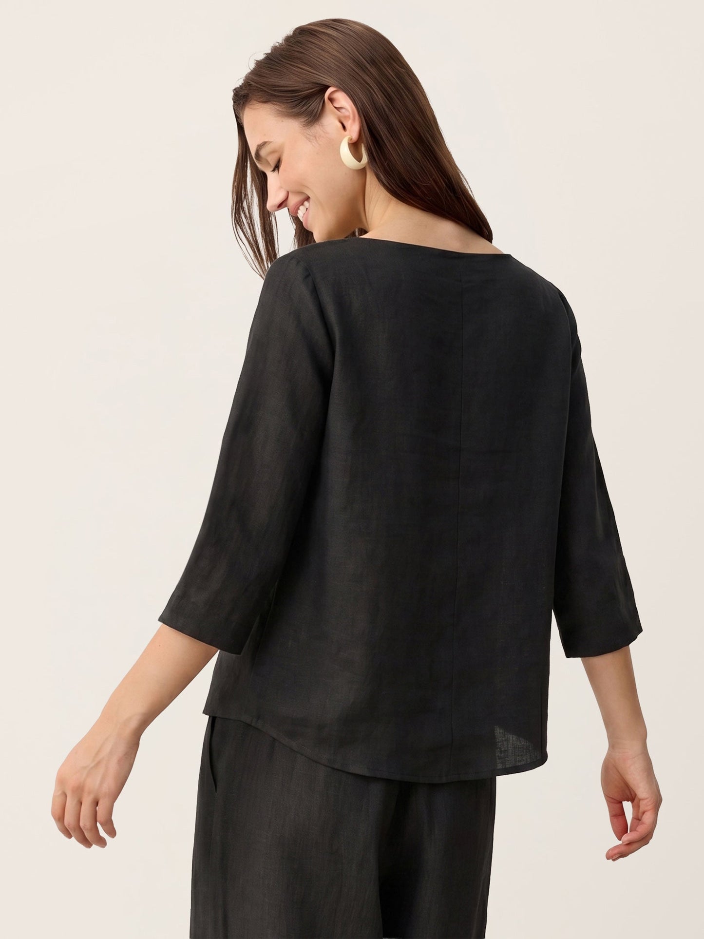Blusa Oversize con Cierre Decorativo Lateral