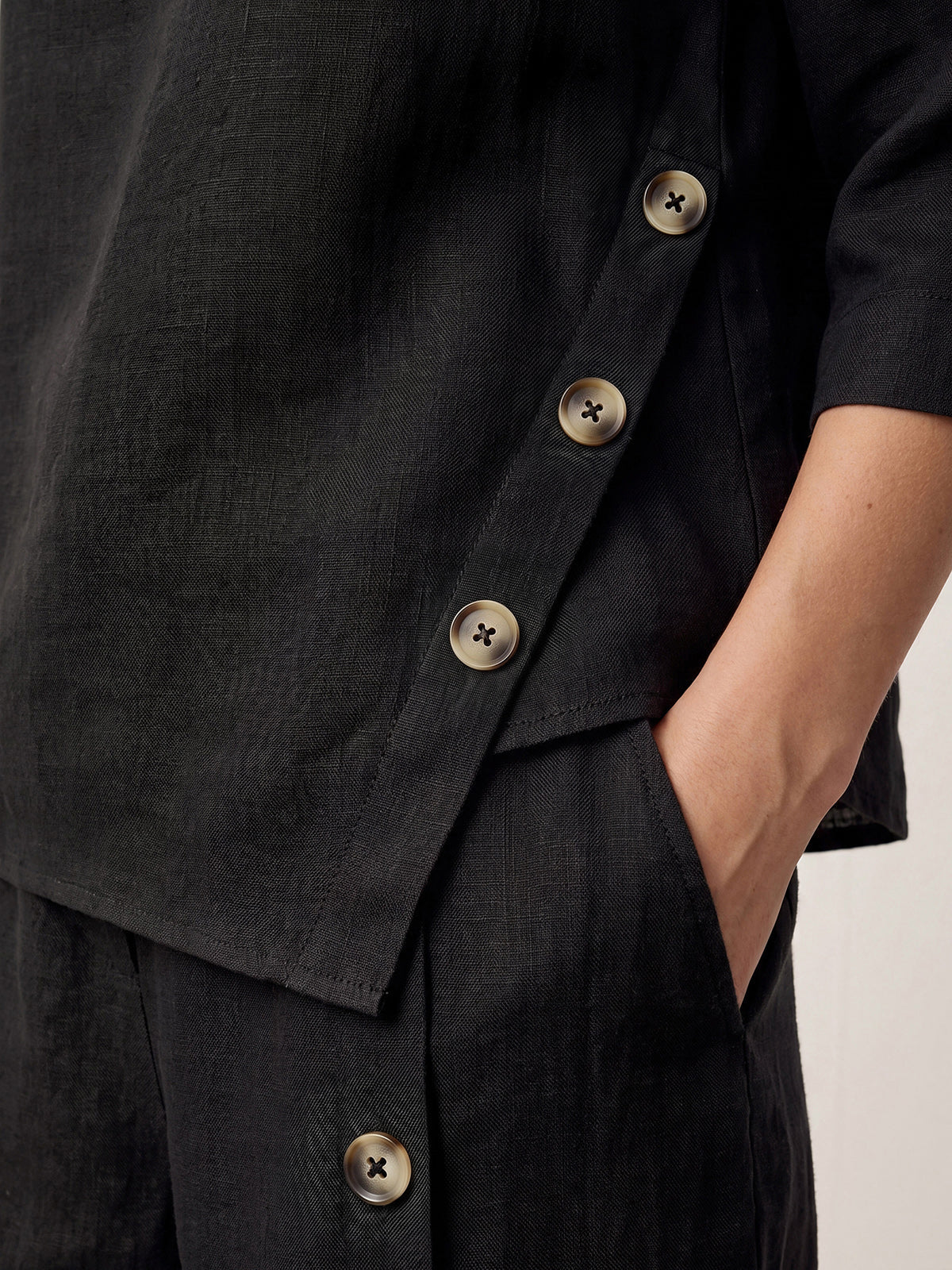 Blusa Oversize con Cierre Decorativo Lateral