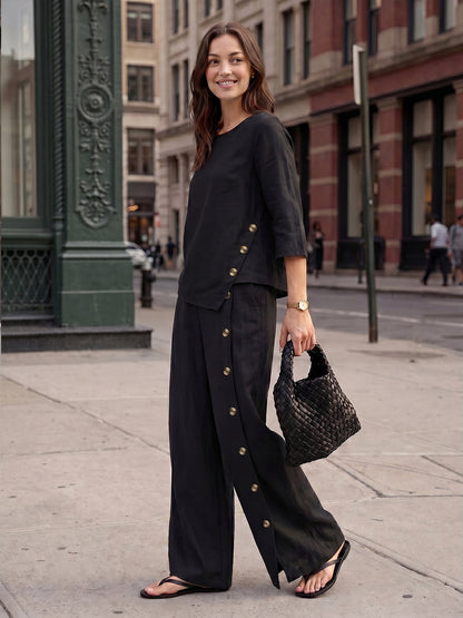 Blusa Oversize con Cierre Decorativo Lateral