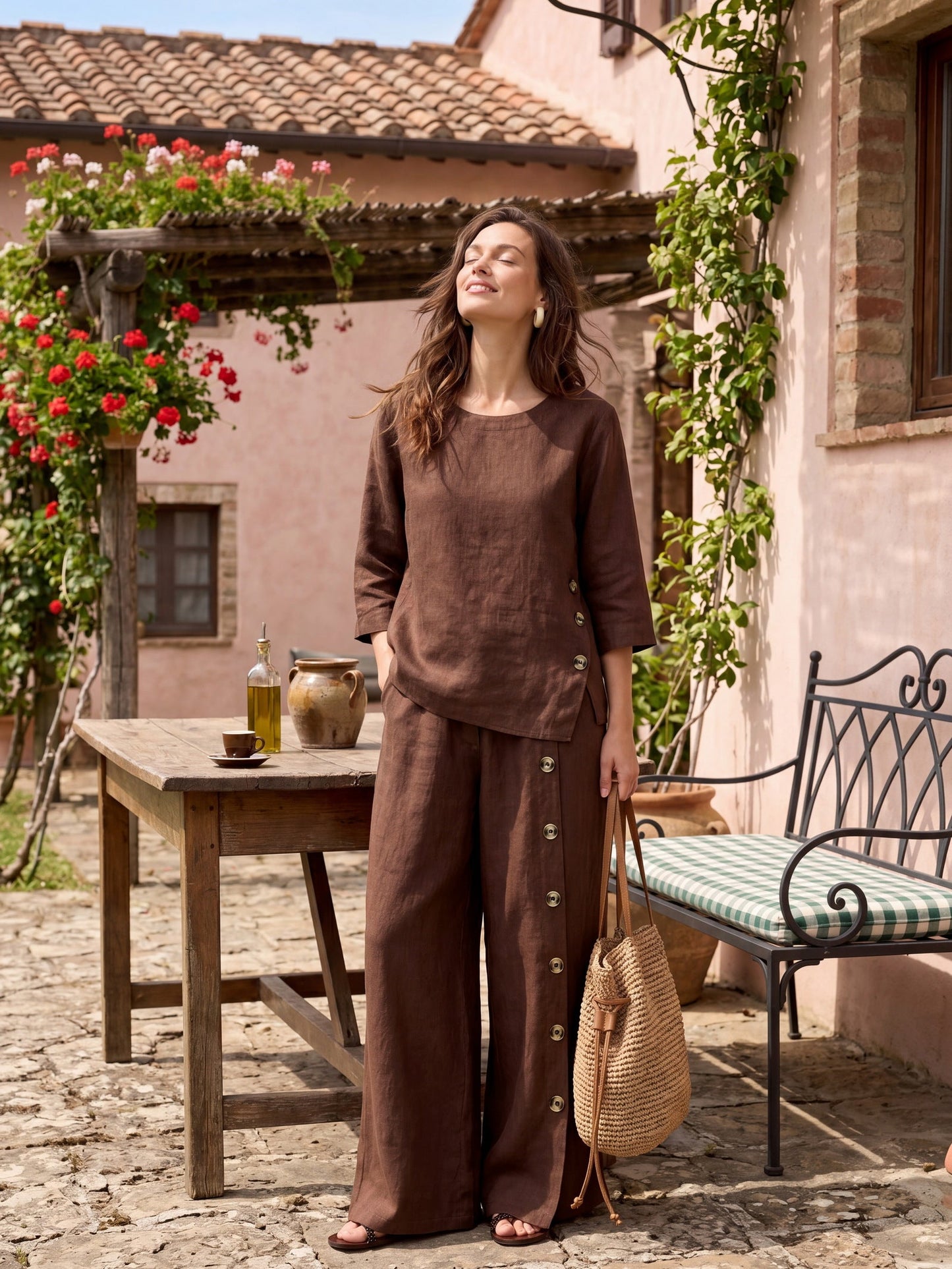 Blusa Oversize con Cierre Decorativo Lateral
