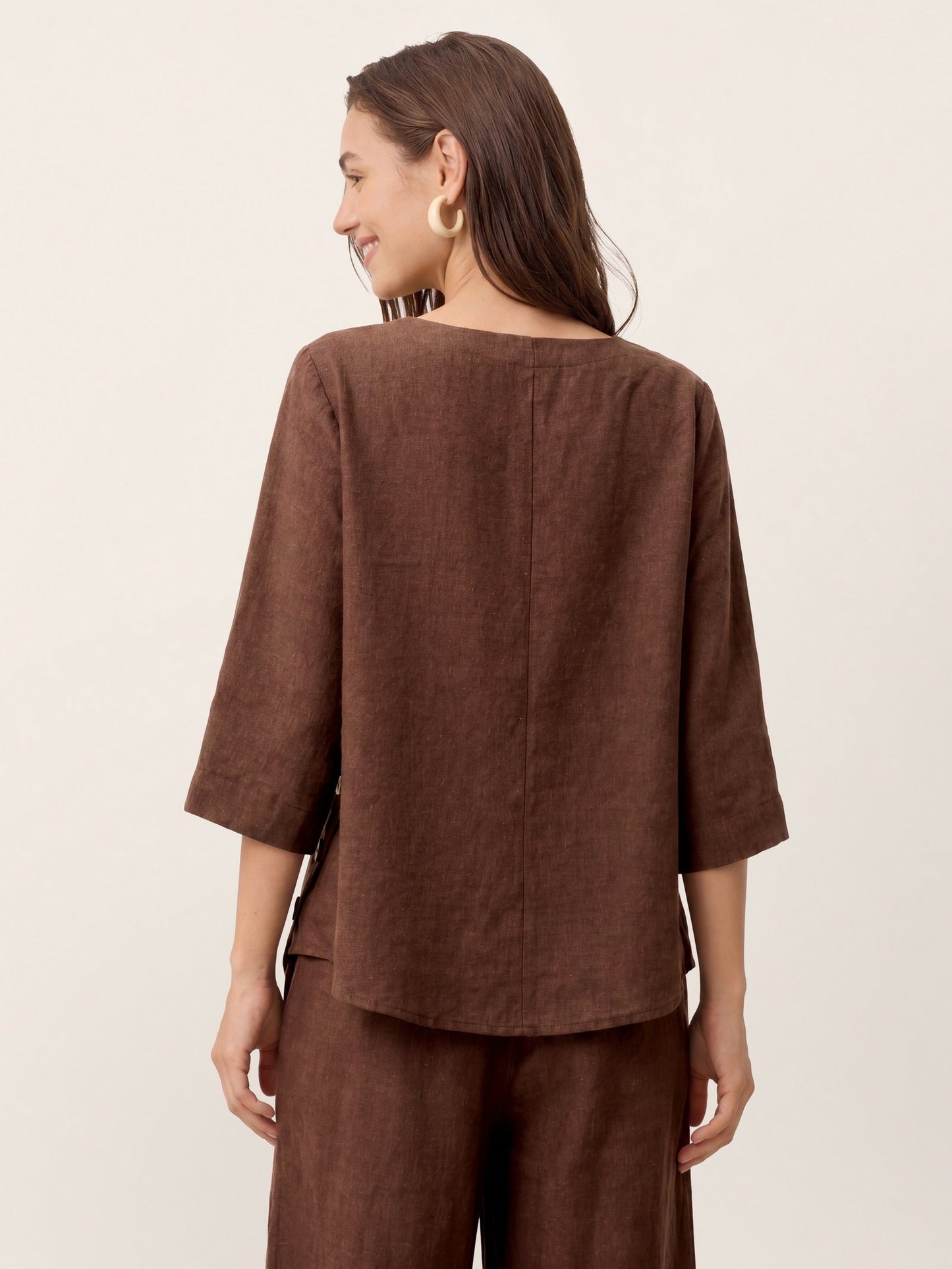 Blusa Oversize con Cierre Decorativo Lateral
