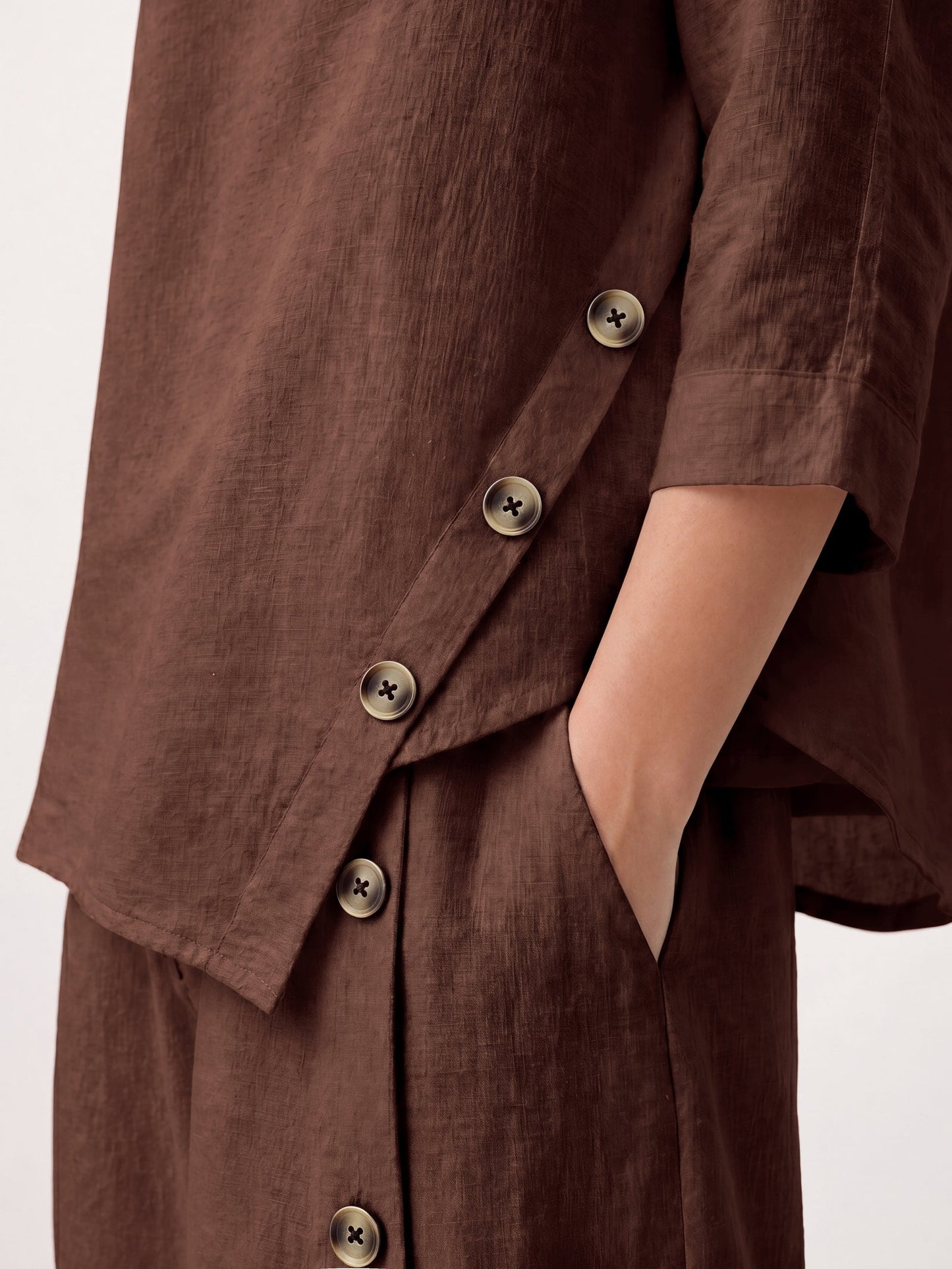 Blusa Oversize con Cierre Decorativo Lateral