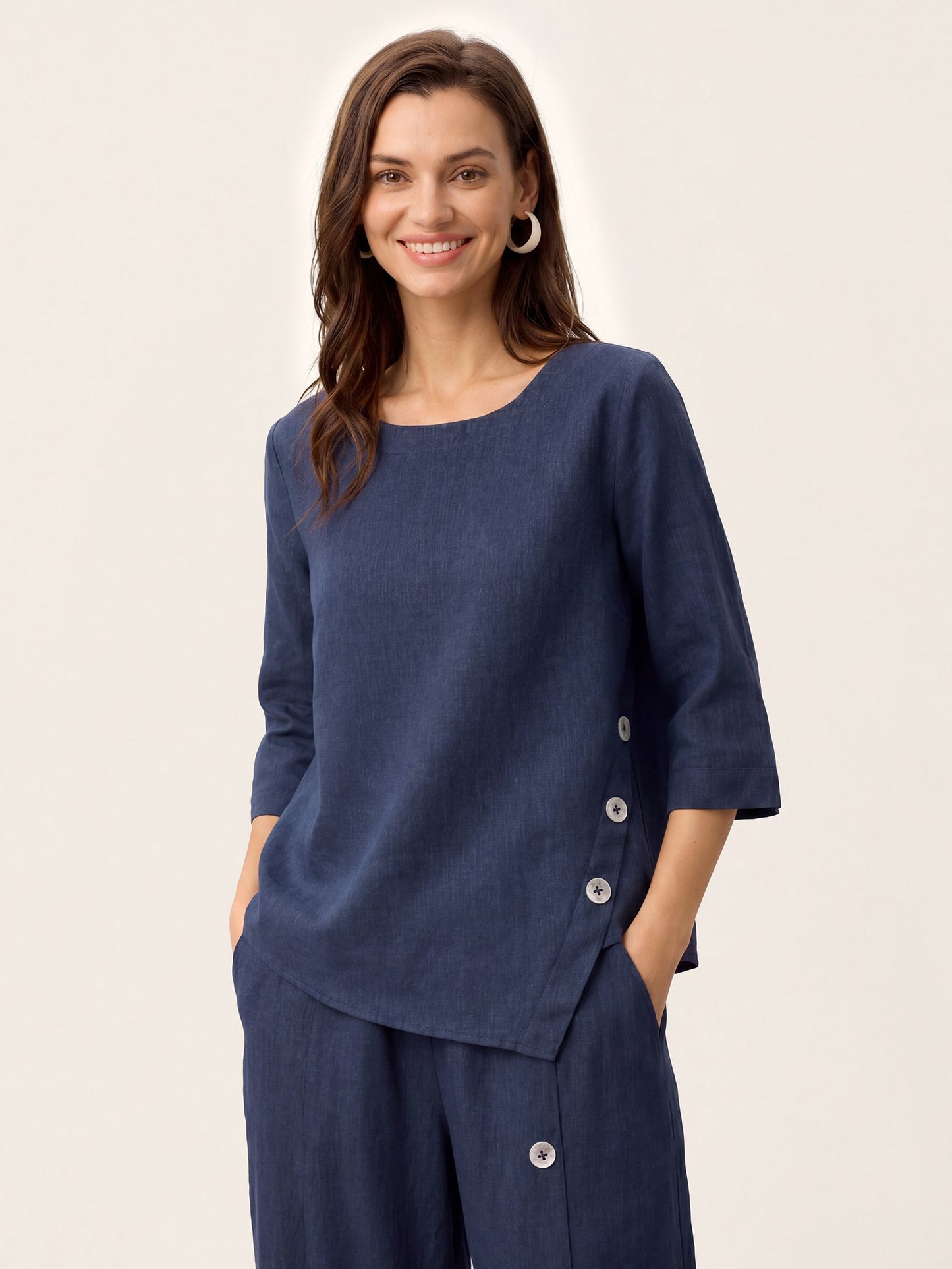 Blusa Oversize con Cierre Decorativo Lateral