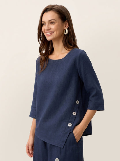 Blusa Oversize con Cierre Decorativo Lateral