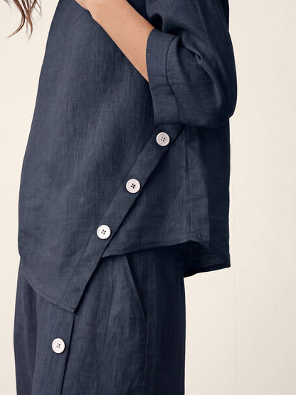 Blusa Oversize con Cierre Decorativo Lateral