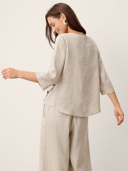 Blusa Oversize con Cierre Decorativo Lateral