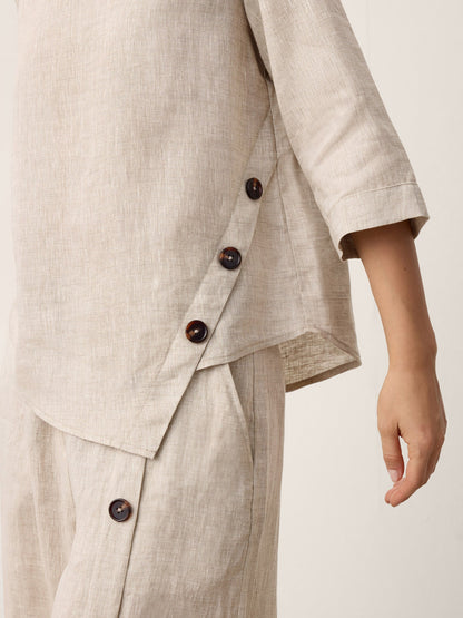 Blusa Oversize con Cierre Decorativo Lateral