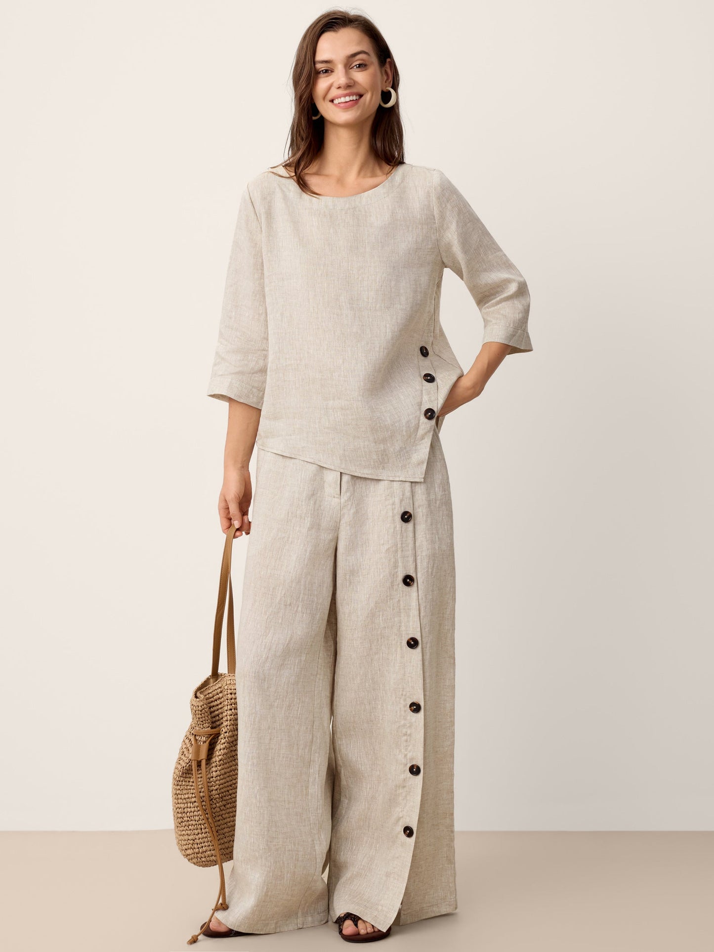 Blusa Oversize con Cierre Decorativo Lateral
