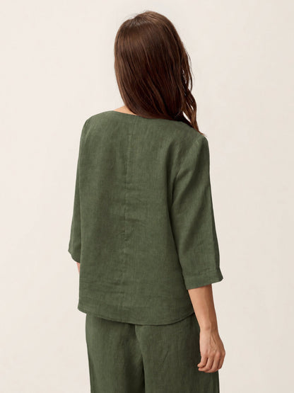 Blusa Oversize con Cierre Decorativo Lateral