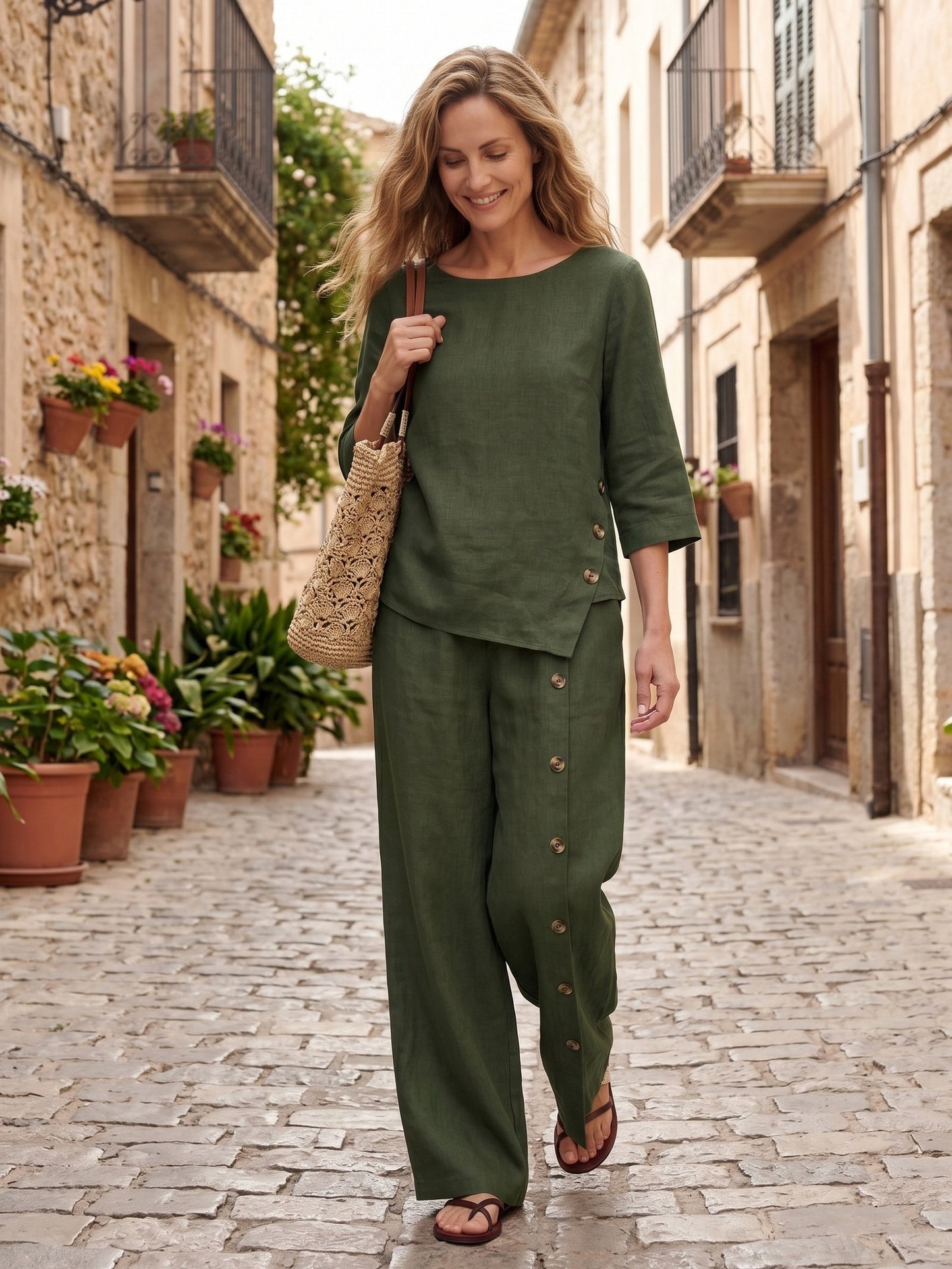 Blusa Oversize con Cierre Decorativo Lateral
