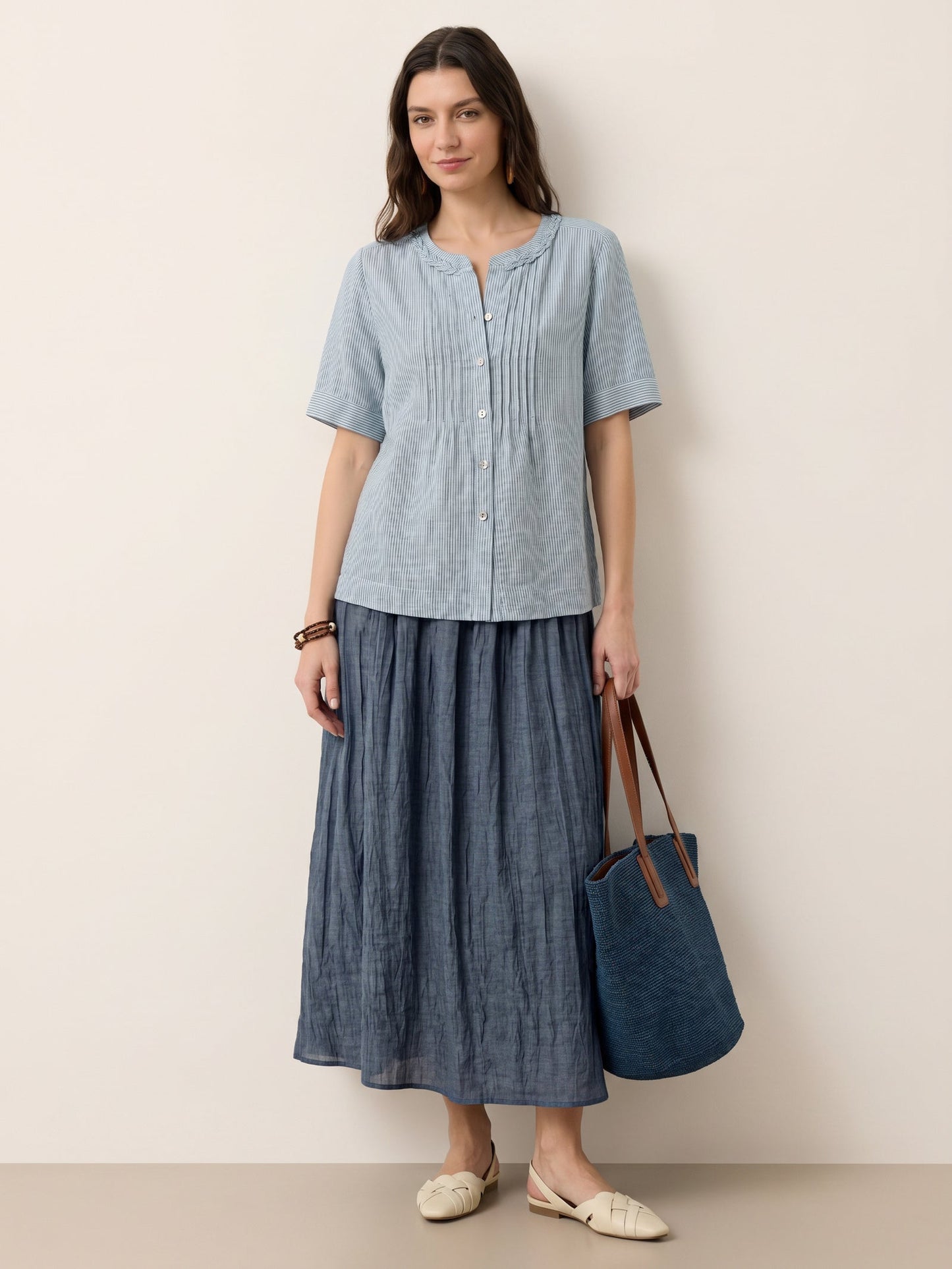 Blusa Verde con Cuello Bordado