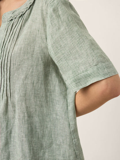 Blusa Verde con Cuello Bordado