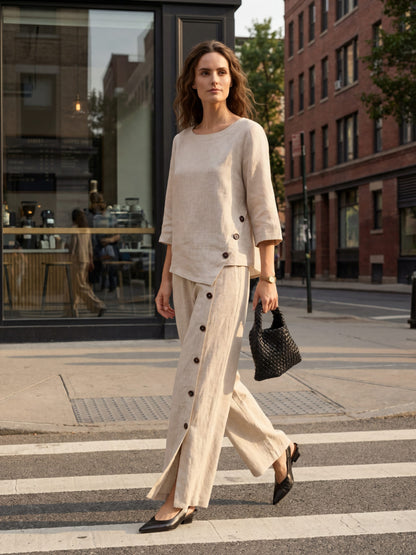 Blusa Oversize con Cierre Decorativo Lateral