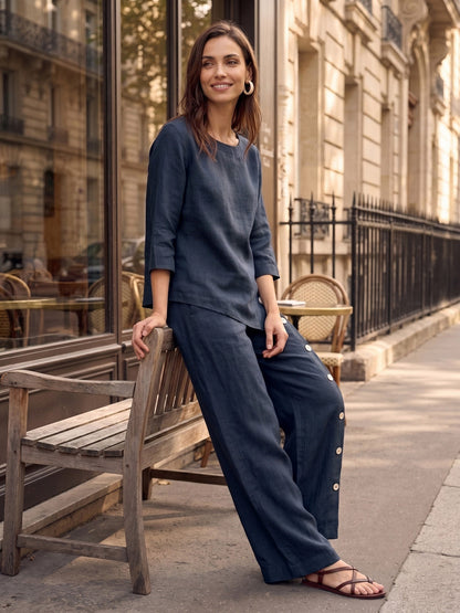 Blusa Oversize con Cierre Decorativo Lateral