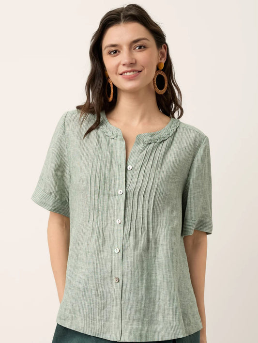 Blusa Verde con Cuello Bordado