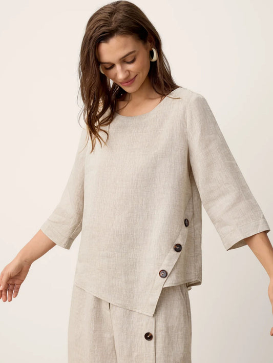 Blusa Oversize con Cierre Decorativo Lateral