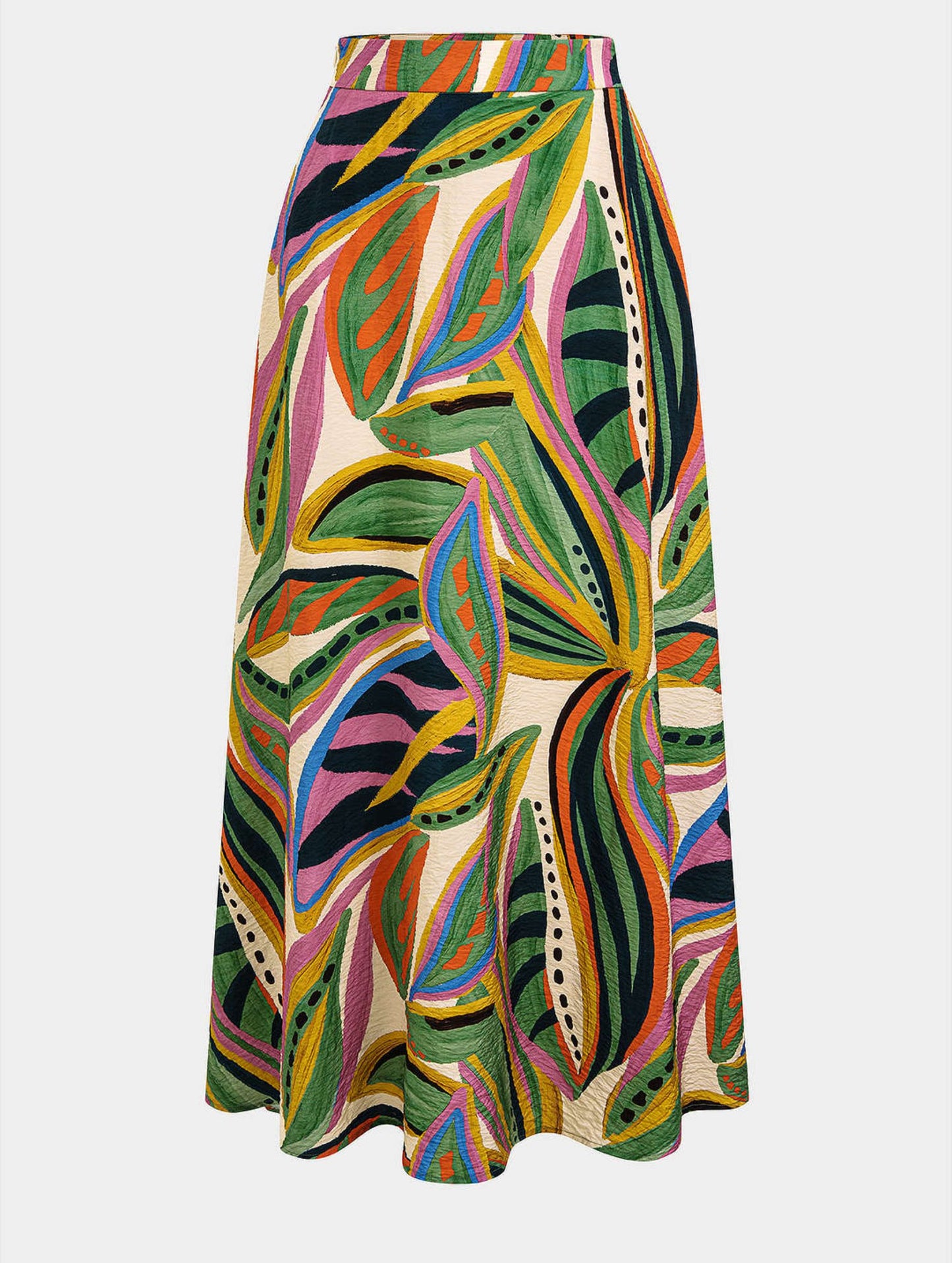 Falda Larga Estampado Botánico Multicolor