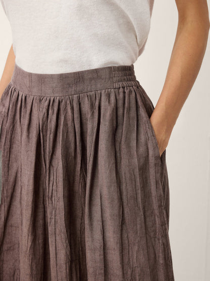 Falda Midi Plisada Efecto Arrugado