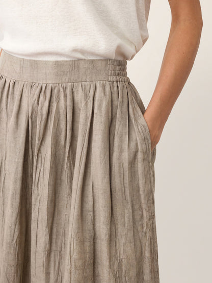 Falda Midi Plisada Efecto Arrugado