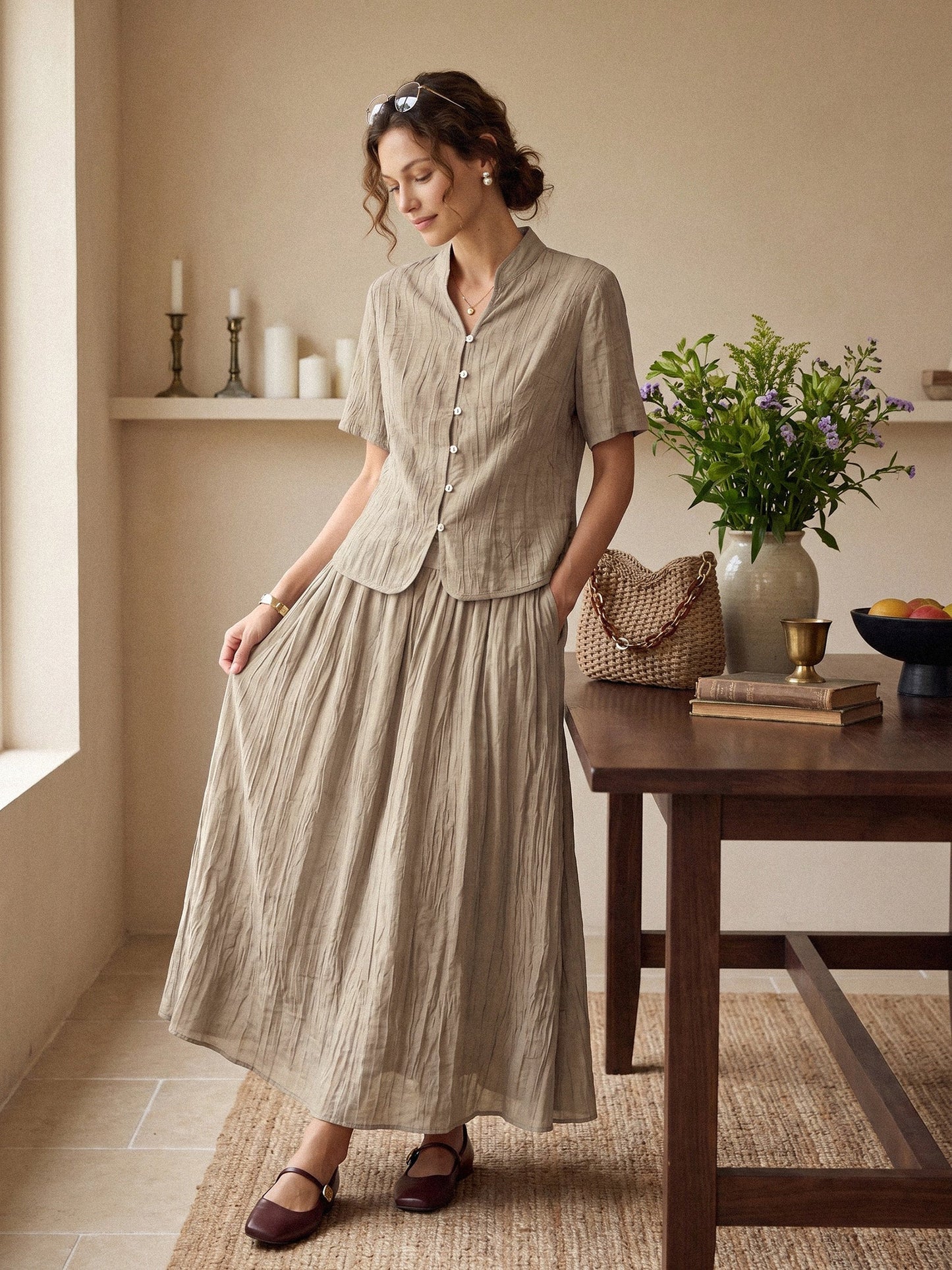 Blusa Efecto Arrugado