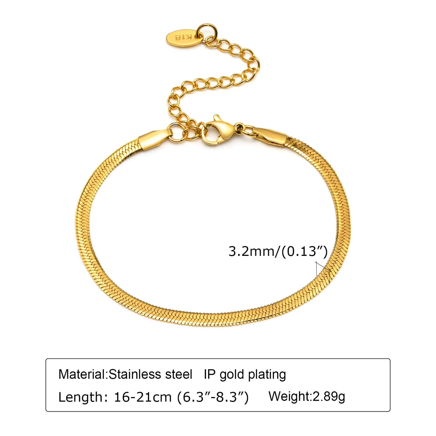 Alhaja — Pulsera Cadena Chapada en Oro