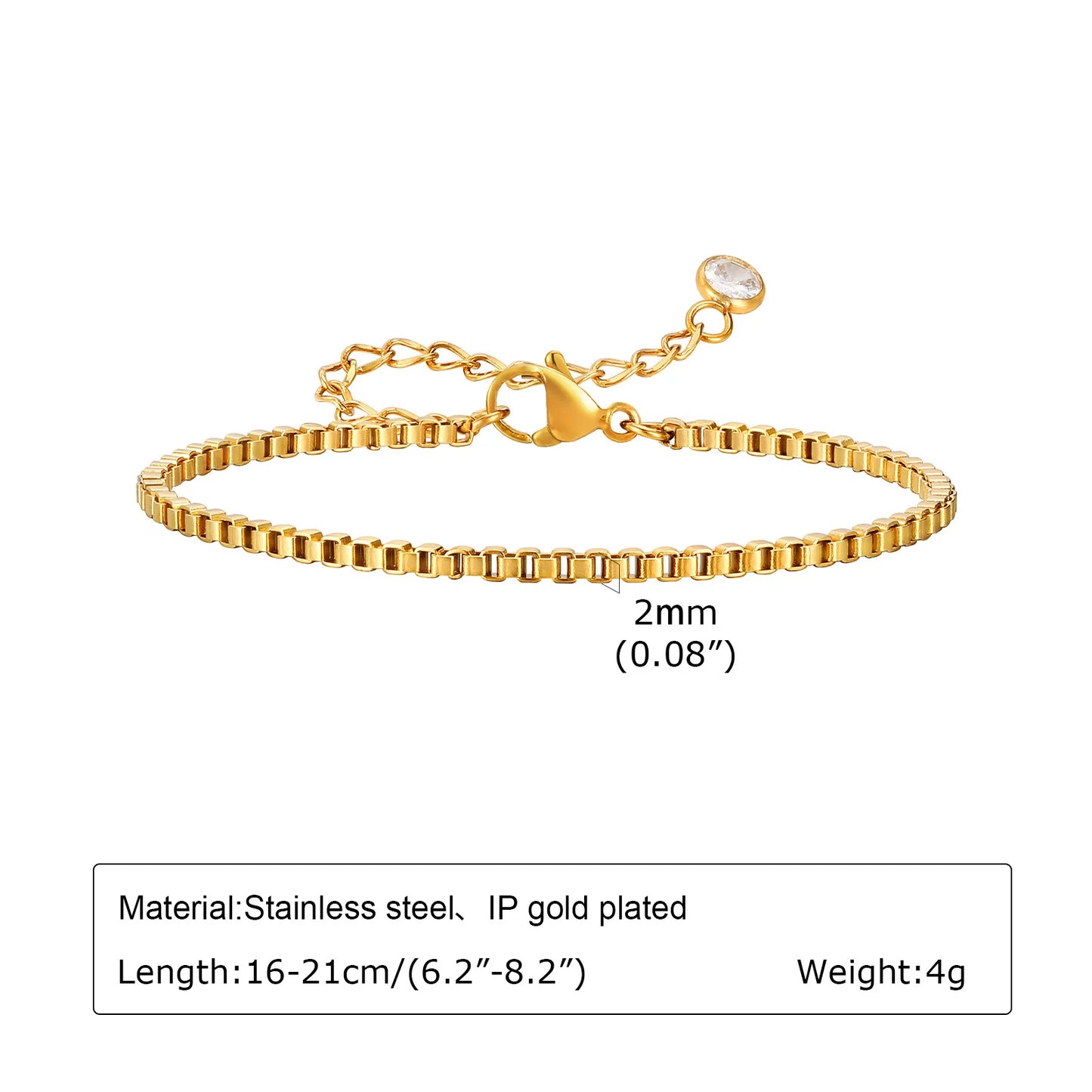 Alhaja — Pulsera Cadena Chapada en Oro