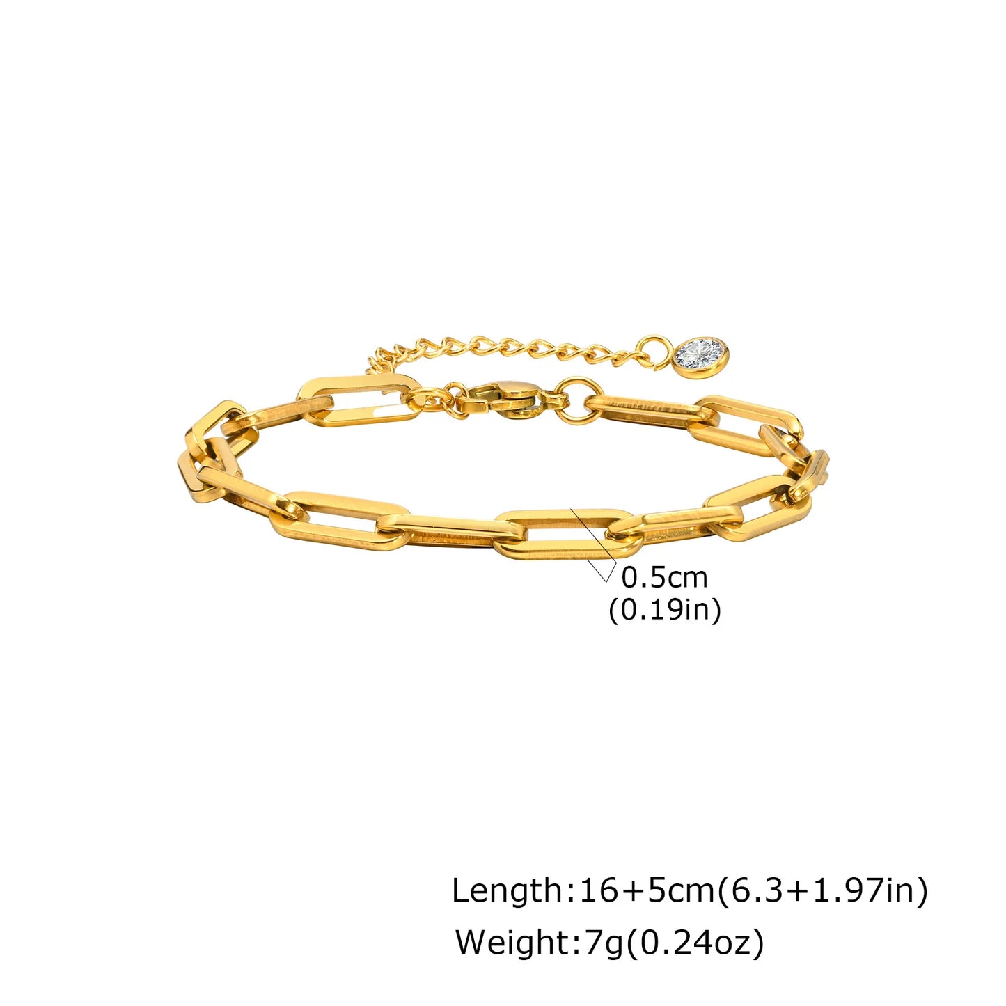 Alhaja — Pulsera Cadena Chapada en Oro