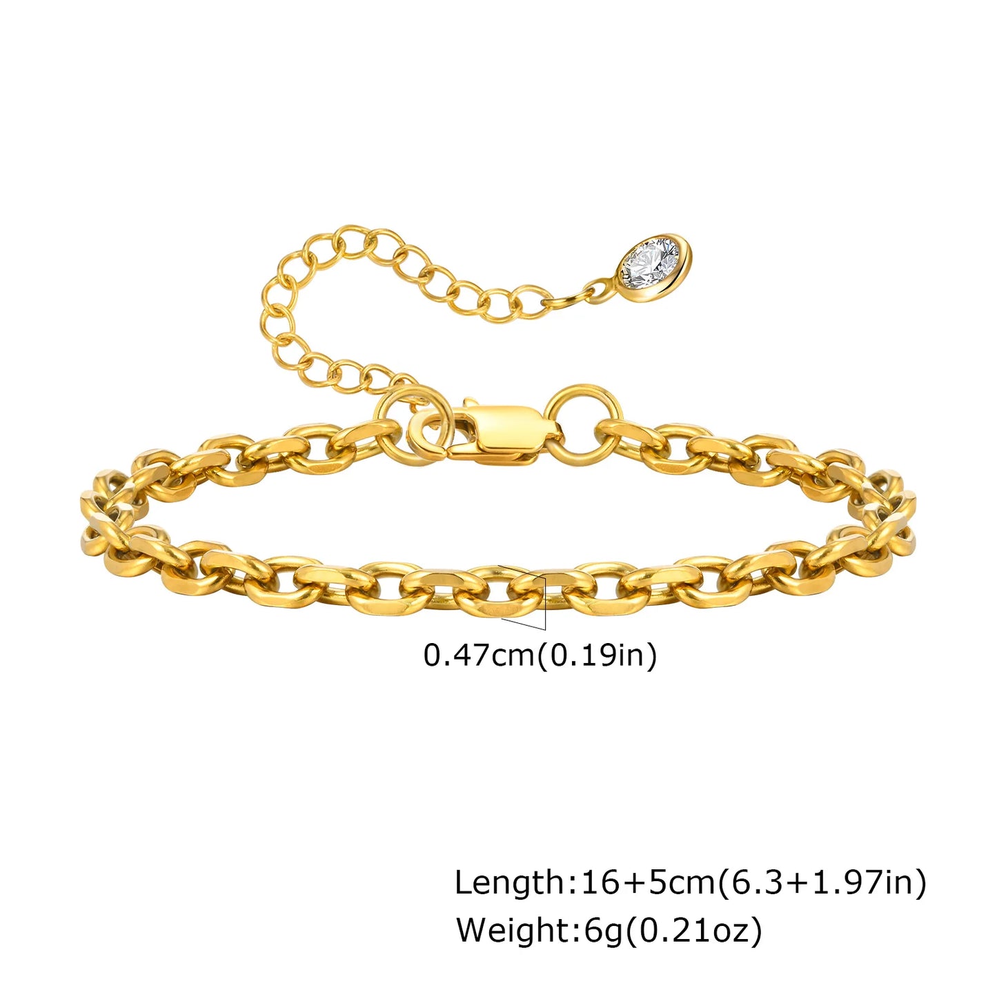 Alhaja — Pulsera Cadena Chapada en Oro