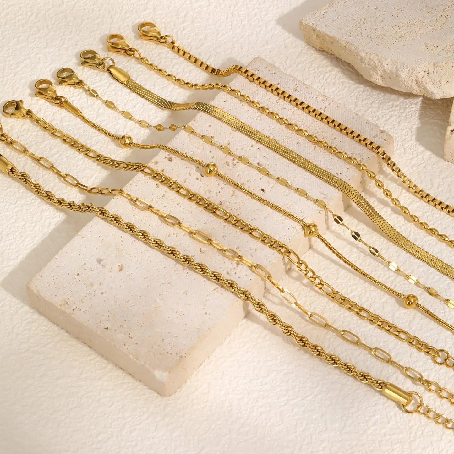 Alhaja — Pulsera Cadena Chapada en Oro
