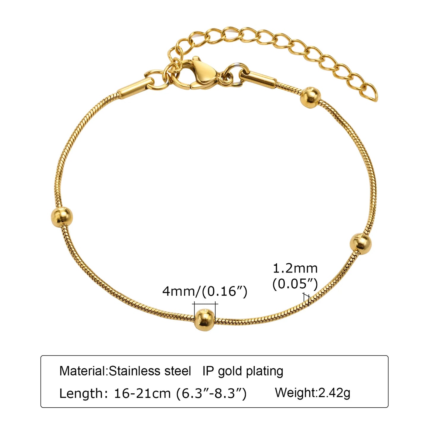 Alhaja — Pulsera Cadena Chapada en Oro