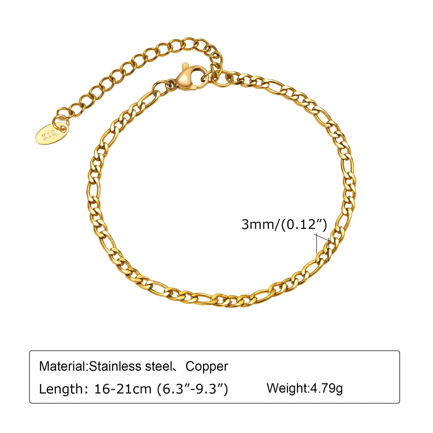 Alhaja — Pulsera Cadena Chapada en Oro