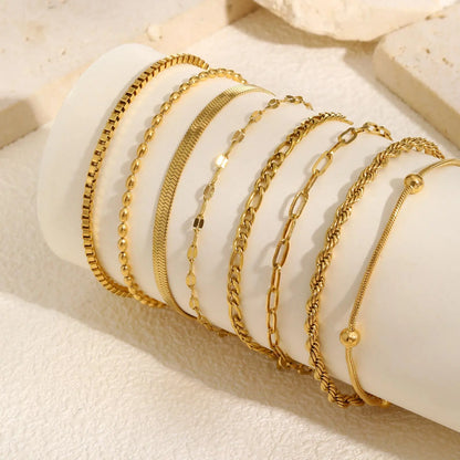 Alhaja — Pulsera Cadena Chapada en Oro