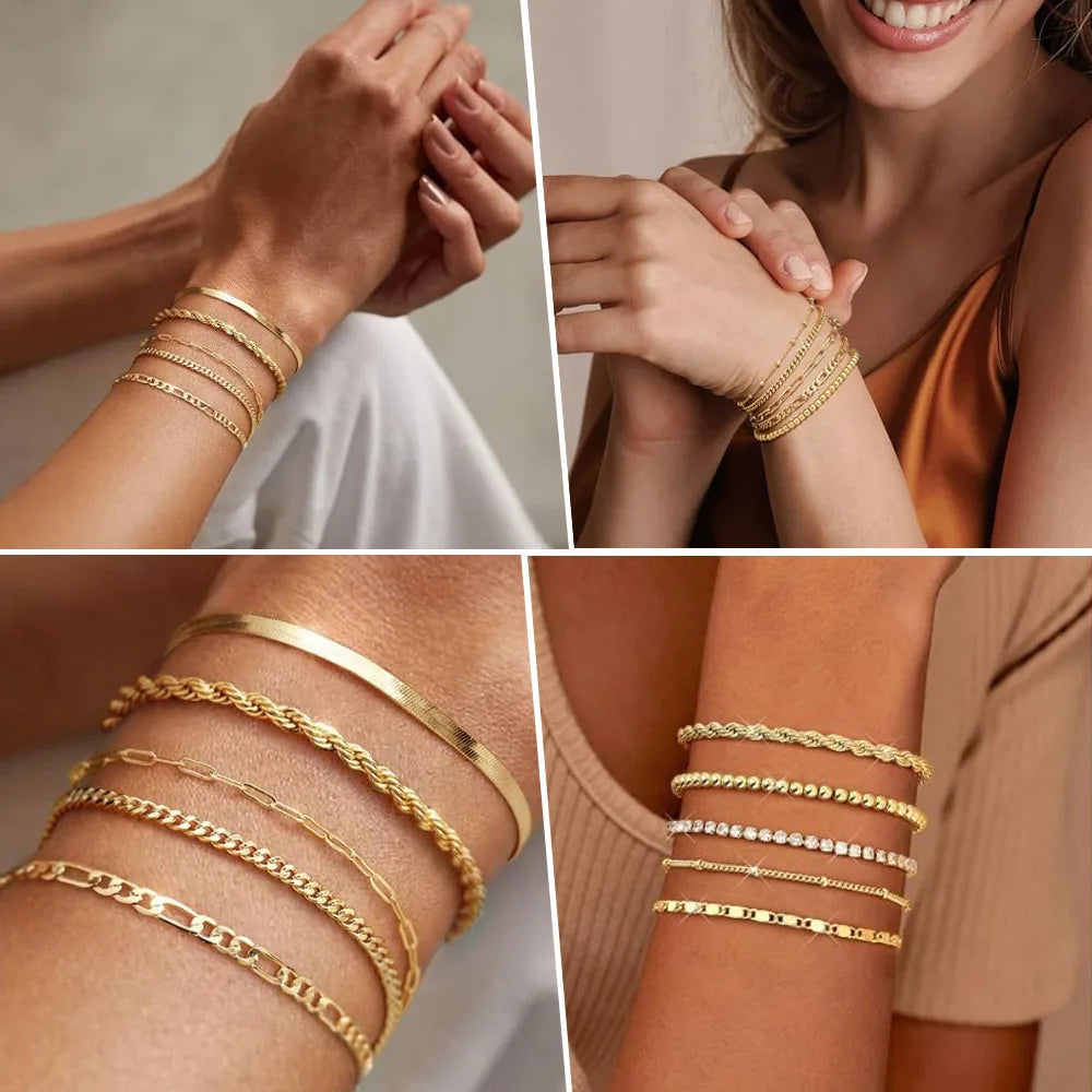 Alhaja — Pulsera Cadena Chapada en Oro