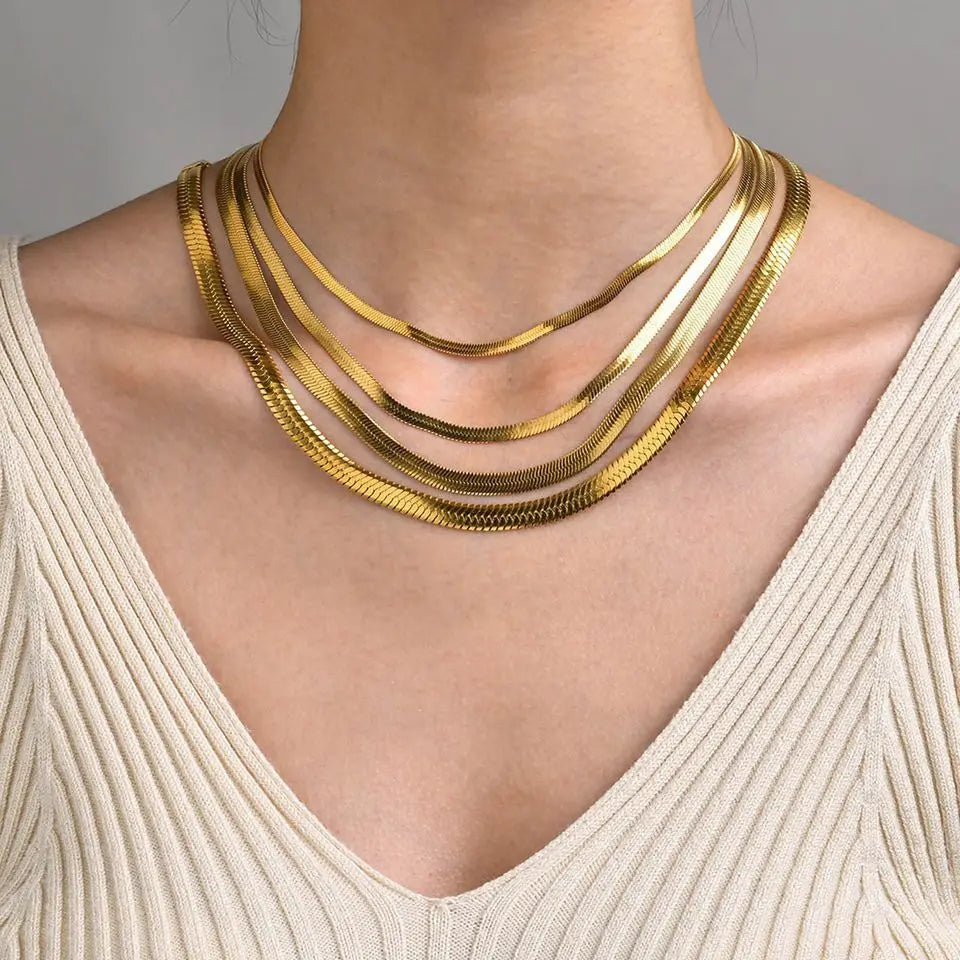 Alhaja — Set de Collares Cadena Herringbone