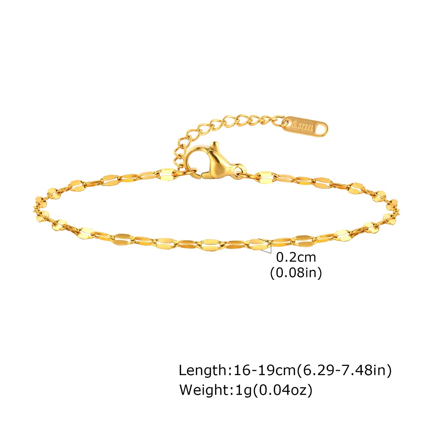 Alhaja — Pulsera Cadena Chapada en Oro