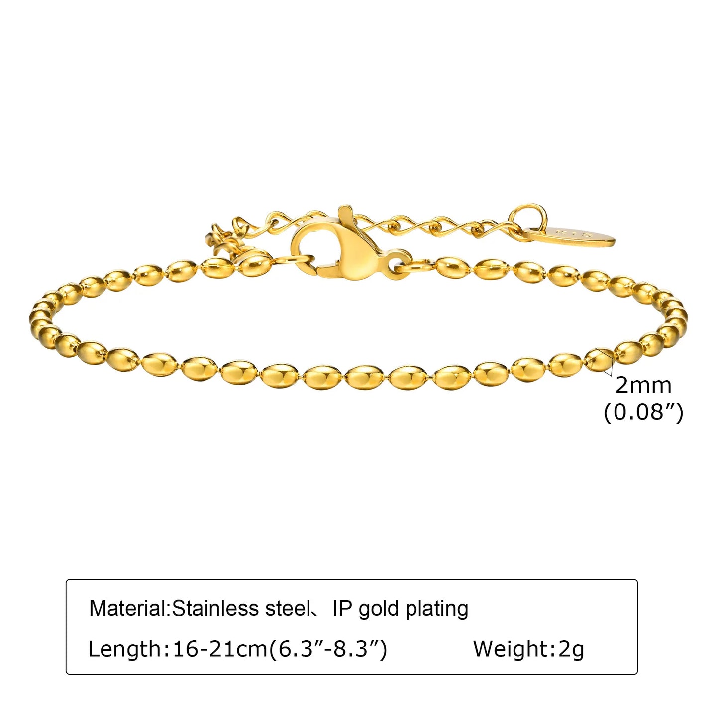 Alhaja — Pulsera Cadena Chapada en Oro