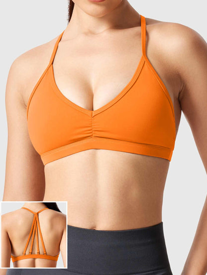 Top Deportivo Tirantes Finos Espalda Cruzada Naranja