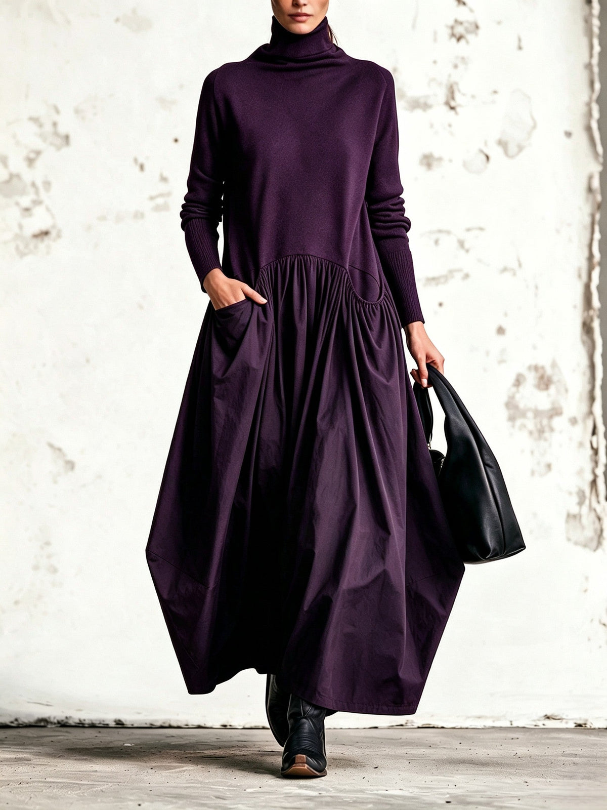 Teresa | Vestido Oversize con cuello alto