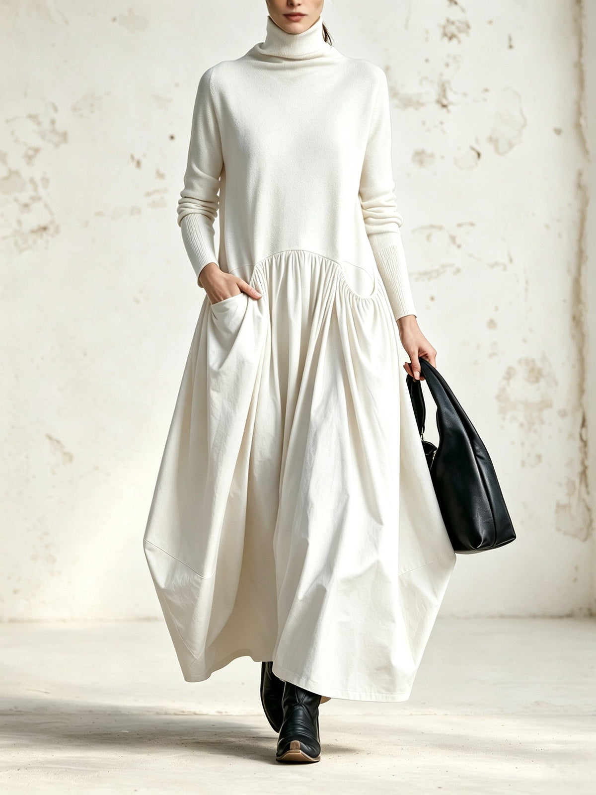 Teresa | Vestido Oversize con cuello alto