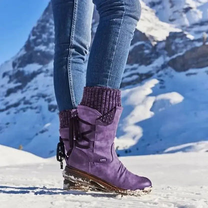 Adriana | Botas de Invierno Militares Mujer Media Caña Cordones