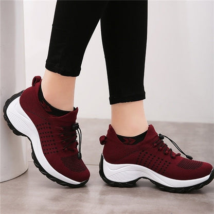 Adriana | Zapatillas Plataforma Deportivas Mujer Cordones Tejido