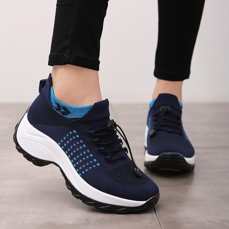 Adriana | Zapatillas Plataforma Deportivas Mujer Cordones Tejido
