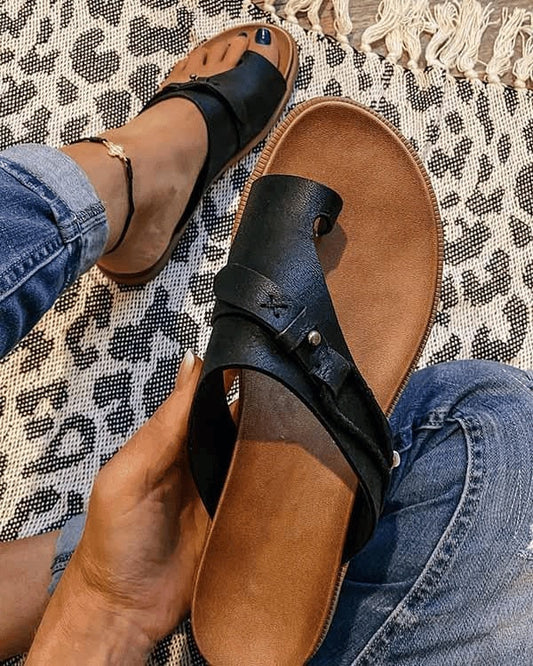 Ainhoa | Sandalias Planas con Hebilla Tipo Birkenstock Mujer